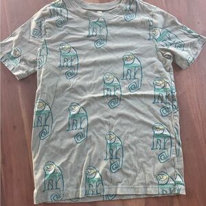 Tea Collection Tan and Green Short Sleeve Tee